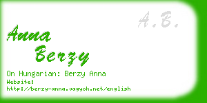 anna berzy business card